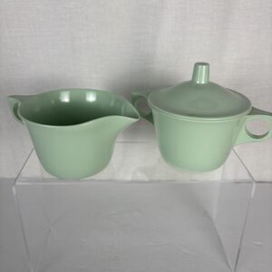 Melamine Sugar and Creamer Set Mint Green Unbranded